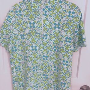 IBKUL Zip Mock Neck activewear shirt with IceFill fabric with UPF 50, Size L